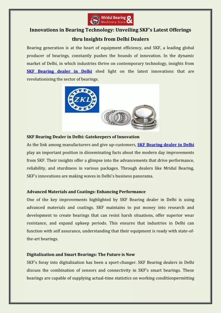 innovations in bearing technology unveiling