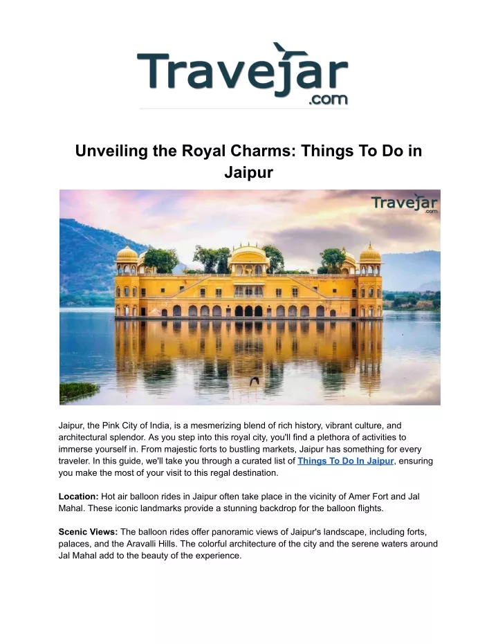 unveiling the royal charms things to do in jaipur