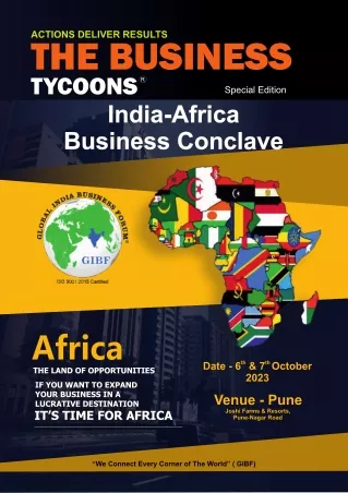 The Business Tycoons Magazine (6th & 7th Oct-2023) - India-Africa Business Conclave