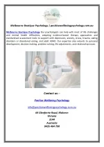 Melbourne Boutique Psychology | positivewellbeingpsychology.com.au - slide 1