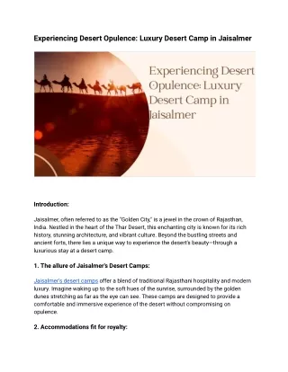 Experiencing Desert Opulence_ Luxury Desert Camp in Jaisalmer