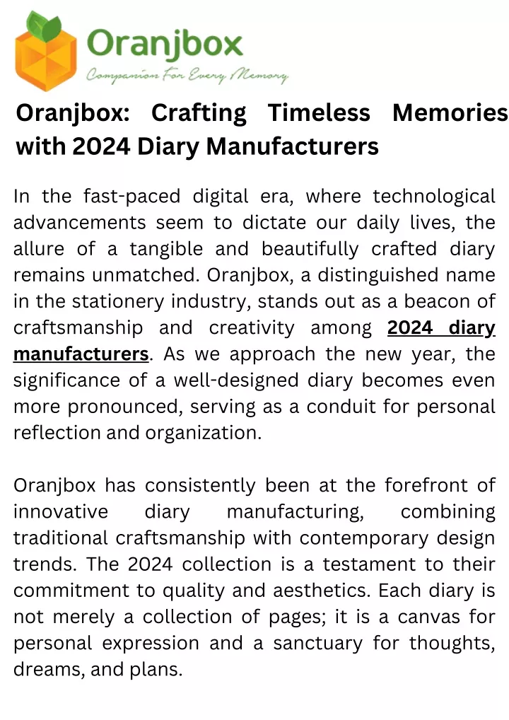 oranjbox crafting timeless memories with 2024