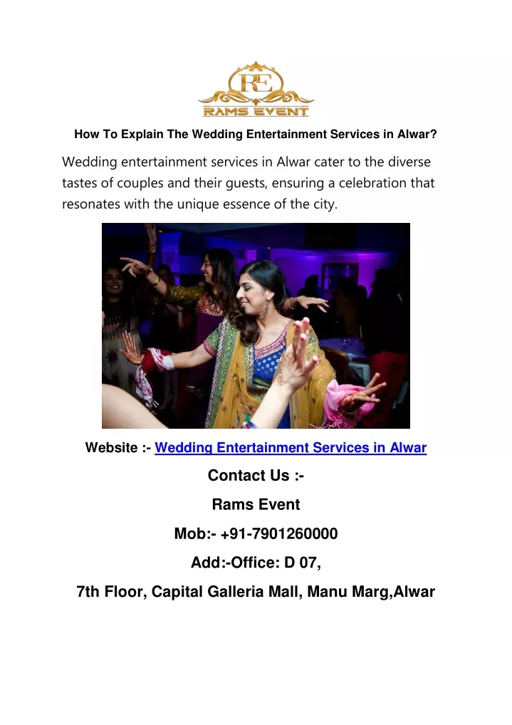 how to explain the wedding entertainment services