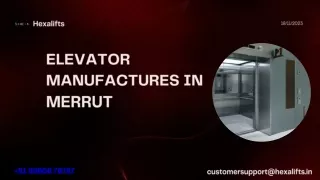 elevator manufacturers in meerut