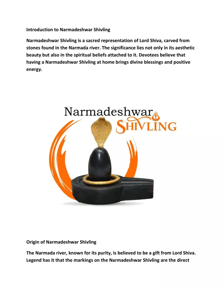 introduction to narmadeshwar shivling