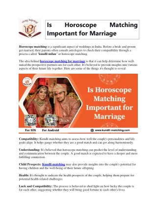 Is Horoscope Matching Important for Marriage