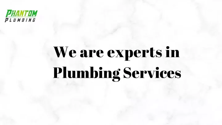 we are experts in plumbing services