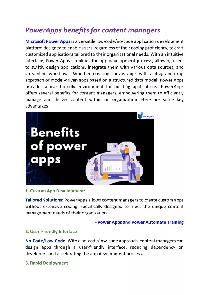 powerapps benefits for content managers