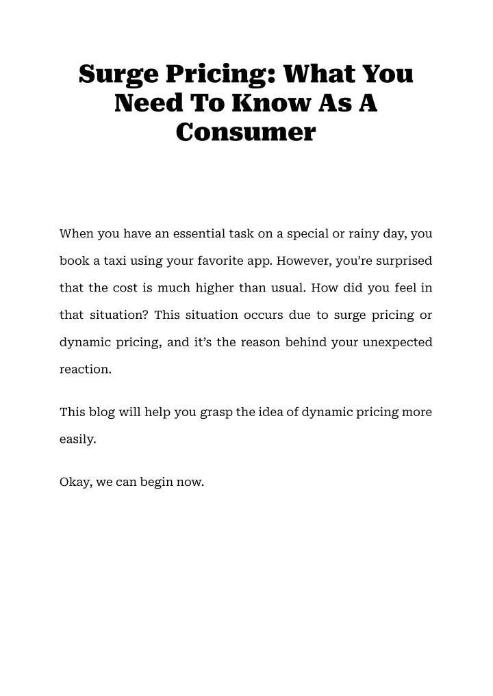 surge pricing what you need to know as a consumer