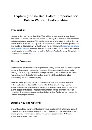 Exploring Prime Real Estate_ Properties for Sale in Watford, Hertfordshire