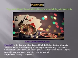 Top and Most Trusted Mobile Online Casino Malaysia Website