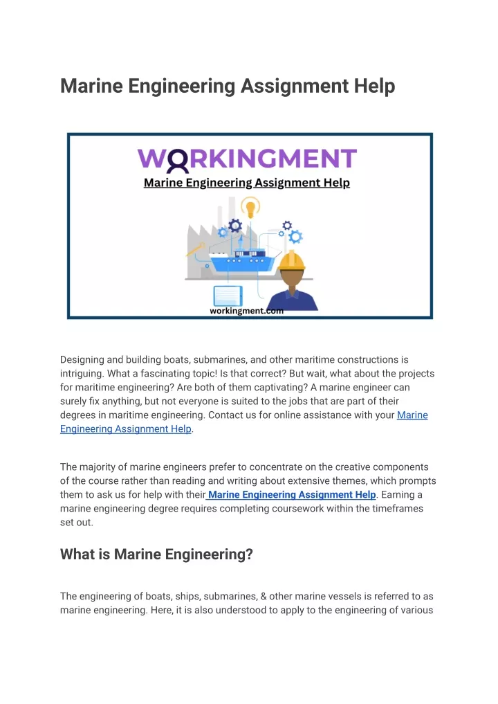 marine engineering assignment help