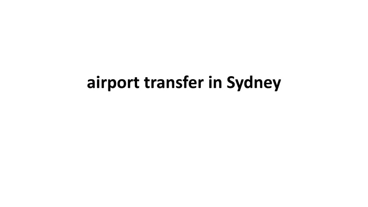 airport transfer in sydney