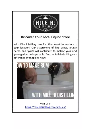 Discover Your Local Liquor Store