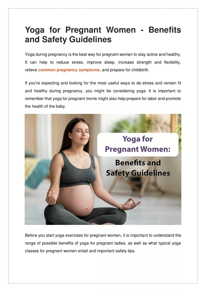 yoga for pregnant women benefits and safety