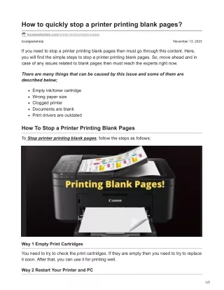 How To Stop a Printer Printing Blank Pages