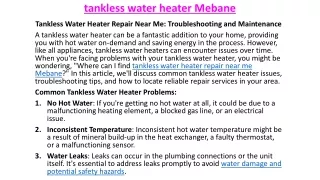 tankless water heater Mebane