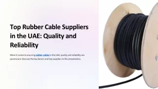 Top Rubber Cable Suppliers in the UAE Quality and Reliability