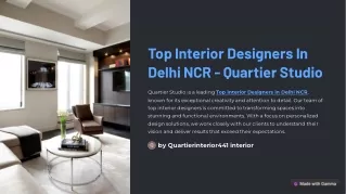Top Interior Designers In Delhi NCR - Quartier Studio