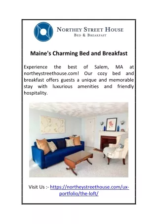 Maine's Charming Bed and Breakfast