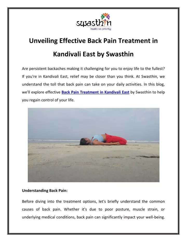 unveiling effective back pain treatment in