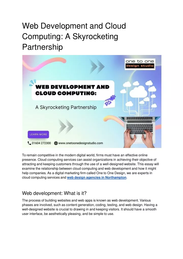 web development and cloud computing a skyrocketing partnership