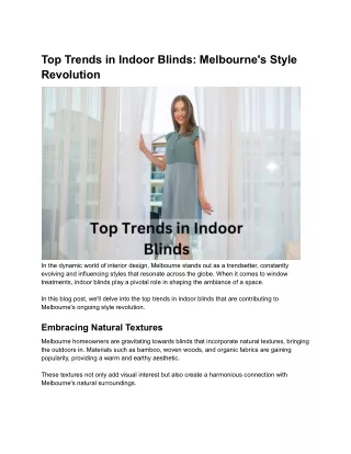 Top Trends in Indoor Blinds_ Melbourne's Style Revolution