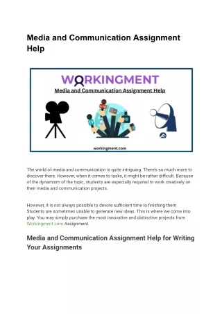media and communication assignment help