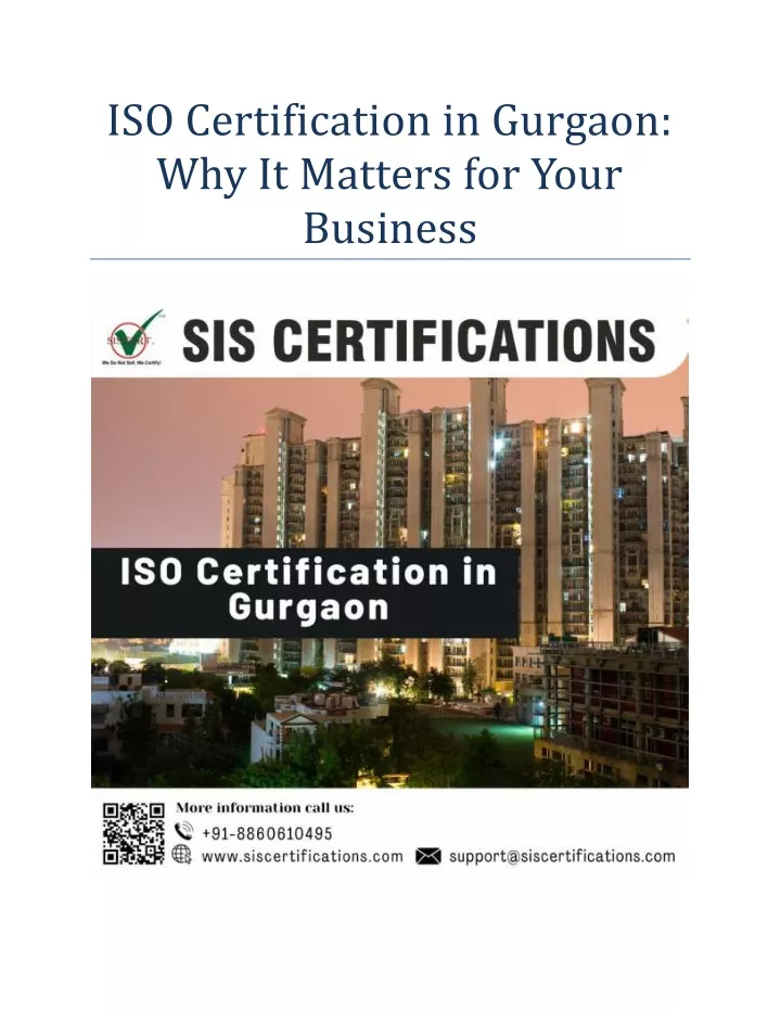 iso certification in gurgaon why it matters