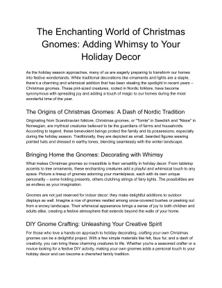 The Enchanting World of Christmas Gnomes_ Adding Whimsy to Your Holiday Decor