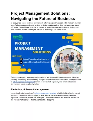 Project Management Solutions_ Navigating the Future of Business