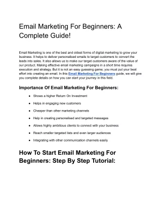 Email Marketing For Beginners_ A Complete Guide