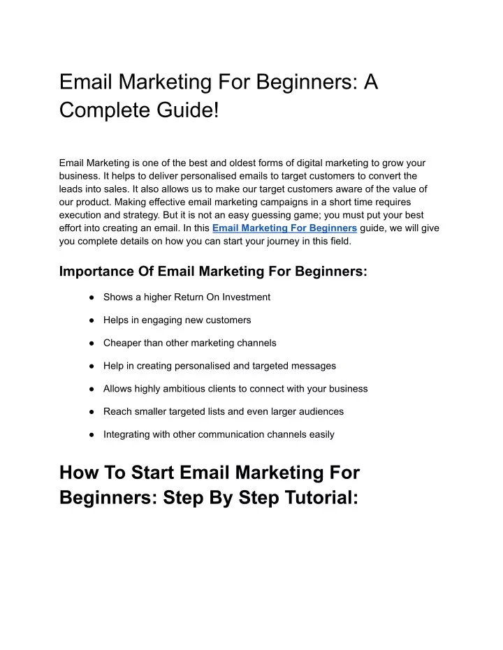 email marketing for beginners a complete guide