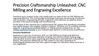 Precision Craftsmanship Unleashed: CNC Milling and Engraving Excellence