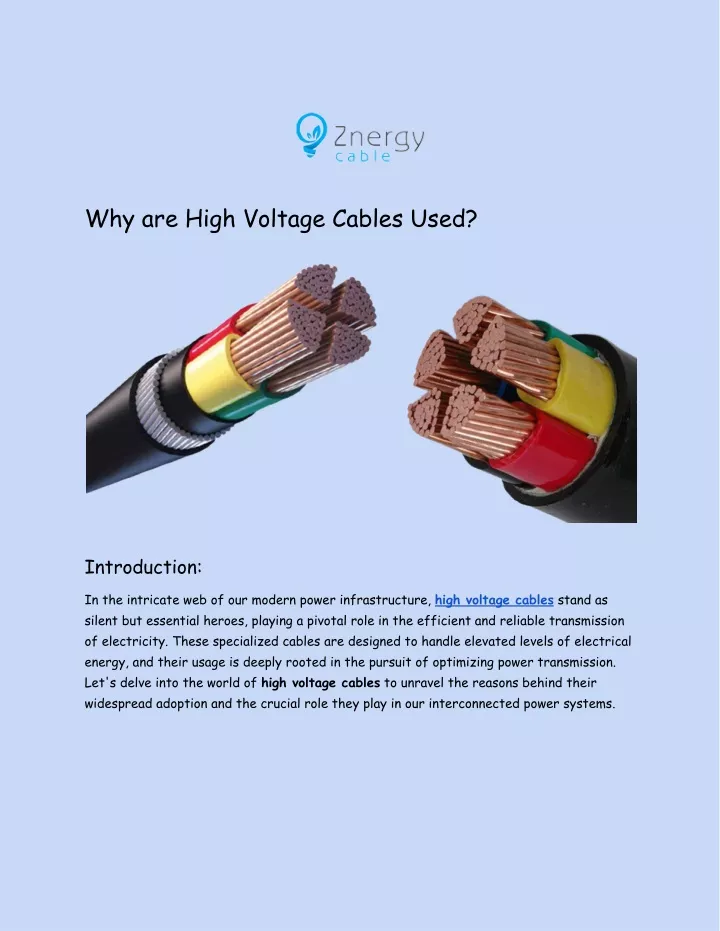 why are high voltage cables used