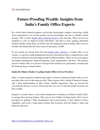 Future-Proofing Wealth Insights from India's Family Office Experts