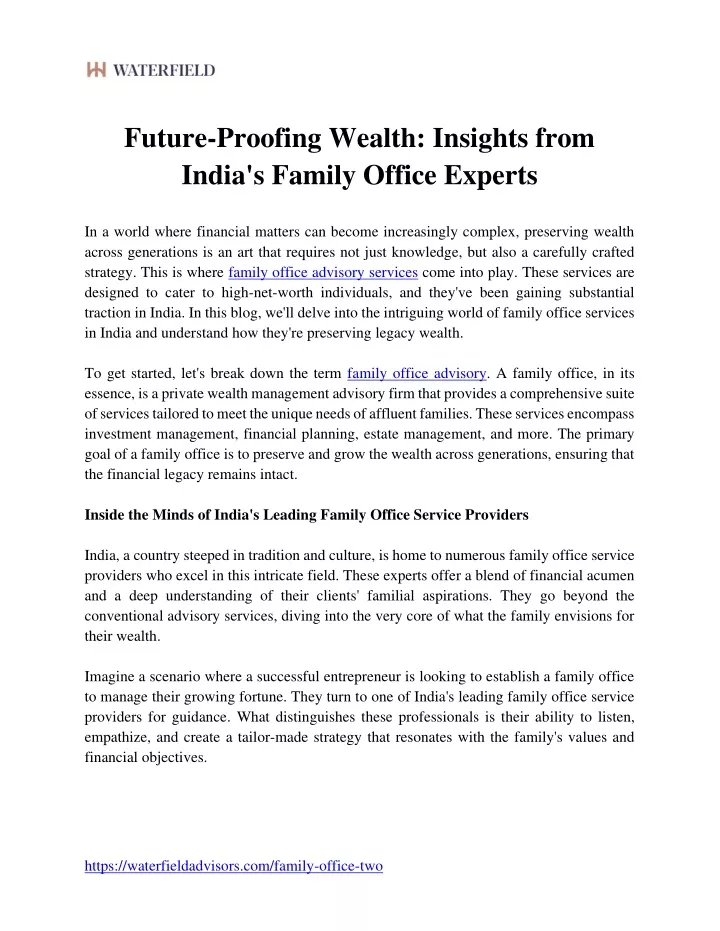 future proofing wealth insights from india