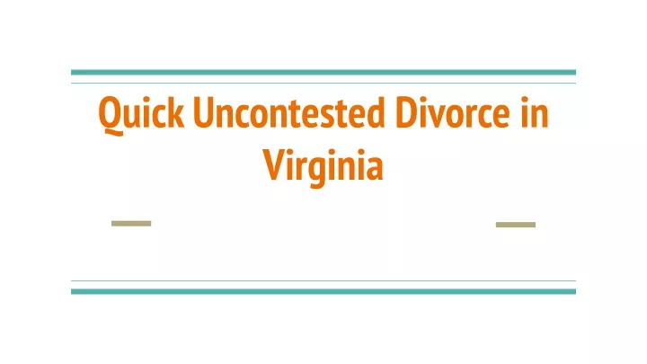 quick uncontested divorce in virginia