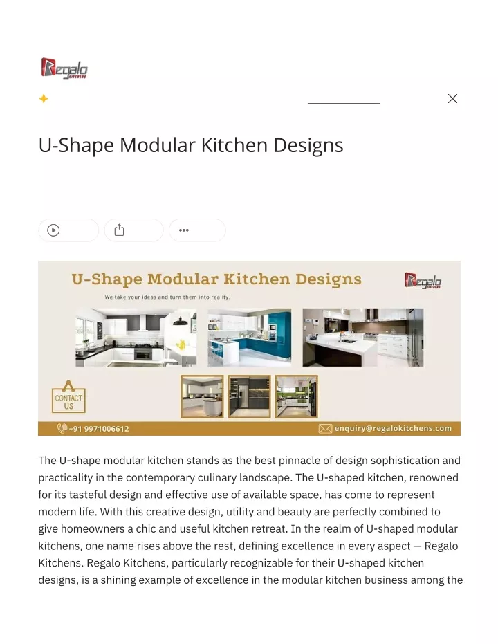 u shape modular kitchen designs