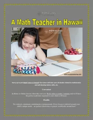 A Math Teacher in Hawaii