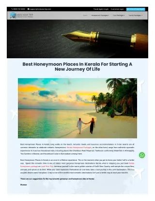 Honeymoon Places in Kerala with Lock Your Trip