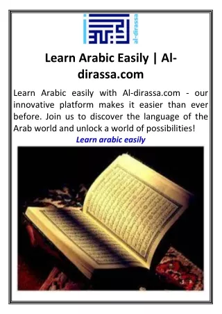 Learn Arabic Easily  Al-dirassa.com