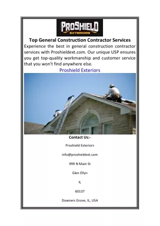 Top General Construction Contractor Services