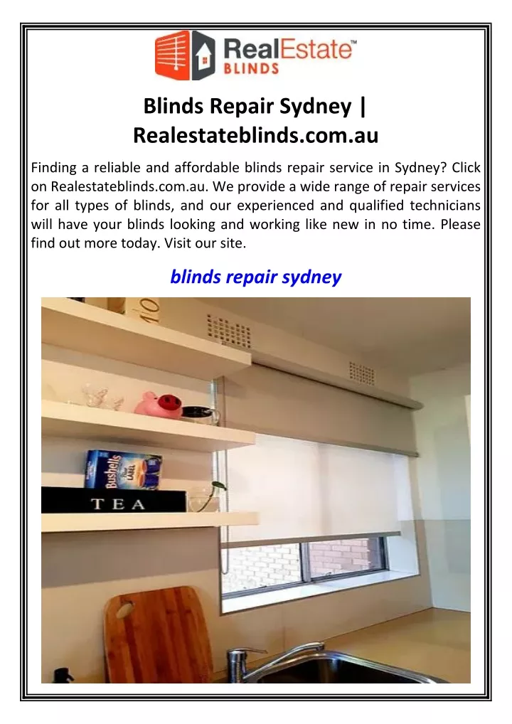 blinds repair sydney realestateblinds com au
