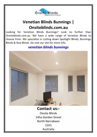 Venetian Blinds Bunnings Onsiteblinds.com.au