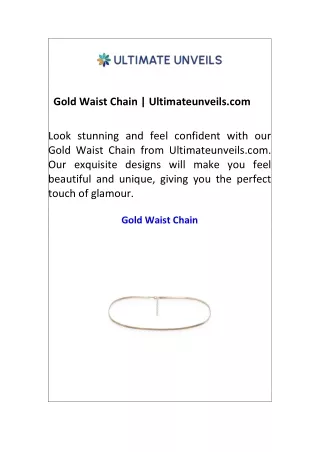 Gold Waist Chain  Ultimateunveils.com