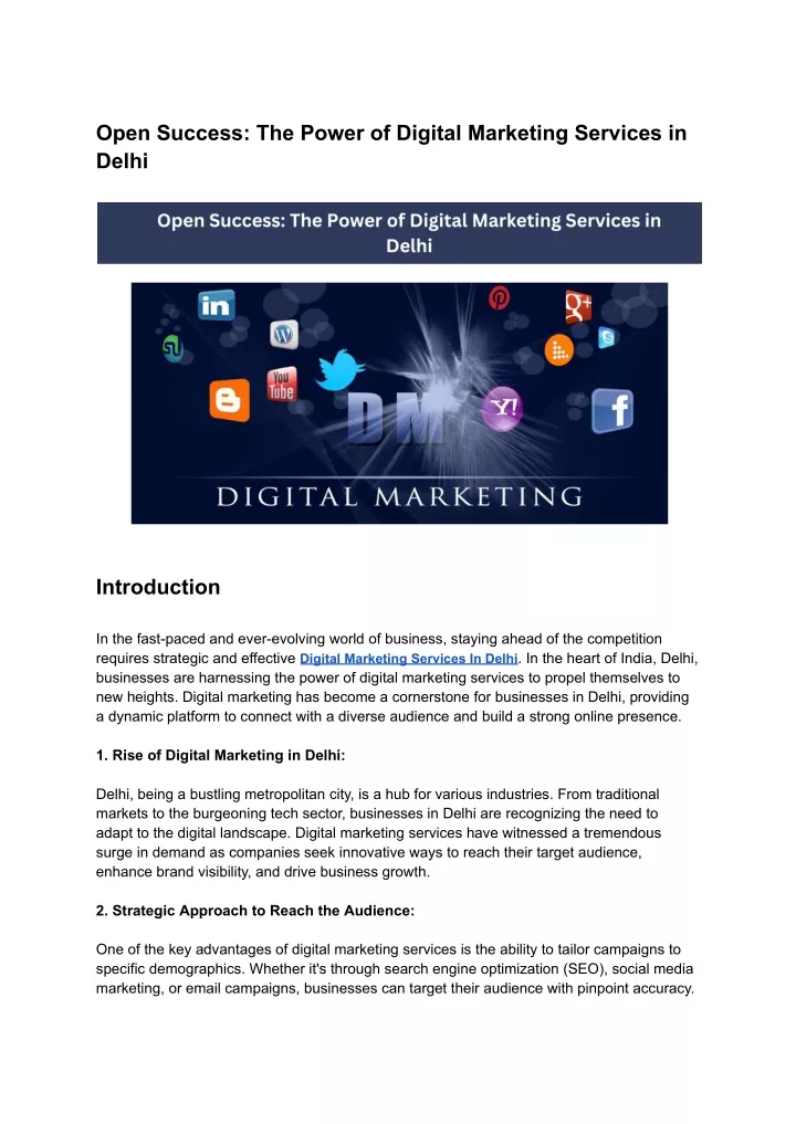 open success the power of digital marketing