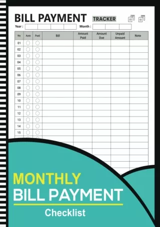[PDF] DOWNLOAD Bill Tracker Notebook: Monthly Bill Payment Checklist Planner For Budgeting