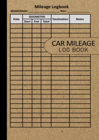 PDF_ Car Mileage Log Book: Car Mileage Journal for Business or Personal Taxes with