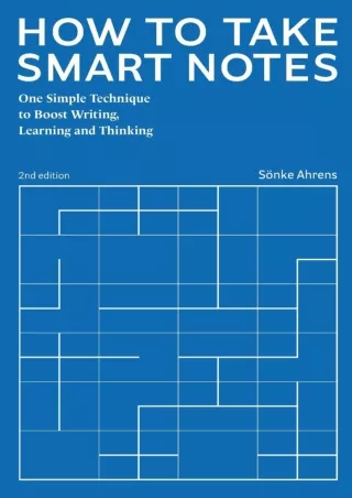 Read ebook [PDF] How to Take Smart Notes: One Simple Technique to Boost Writing, Learning and